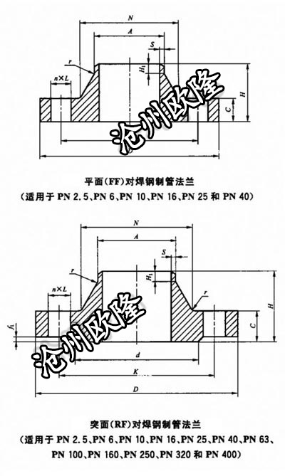 带颈对焊法兰 GB/T 9115 PN16 WN